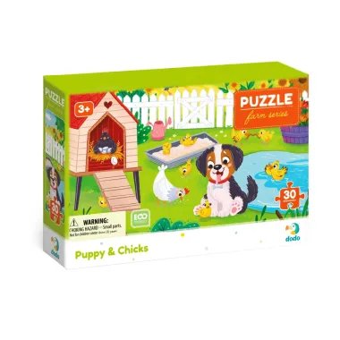 Dodo dėlionė vaikams nuo 3 metų Šuniukas ir viščiukai - dėžutė