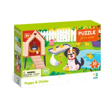 Dodo puzle bērniem Kucēns un cālīši (30 detaļas)