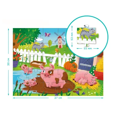 Dodo puzle bērniem Sivēntiņi pie dīķa (30 detaļas) | Lapute.lt