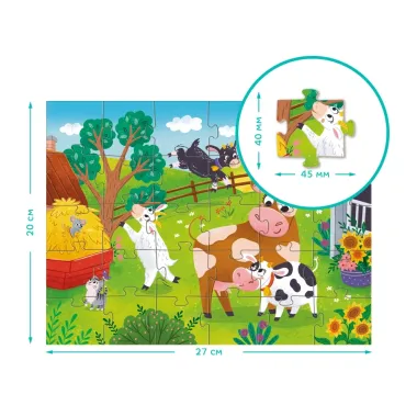 Dodo puzle bērniem Govis un kazlēni (30 detaļas) | Lapute.lt