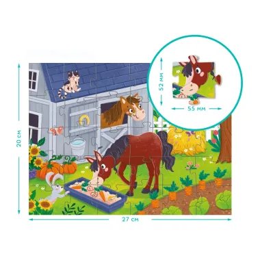 Dodo vaikiška dėlionė su arkliukais ūkyje