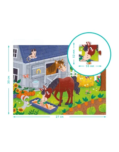 Dodo puzle bērniem Zirgu pusdienas (30 detaļas)