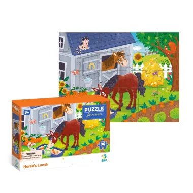 Dodo dėlionė vaikams 30 detalių su žirgais ir arkliukais