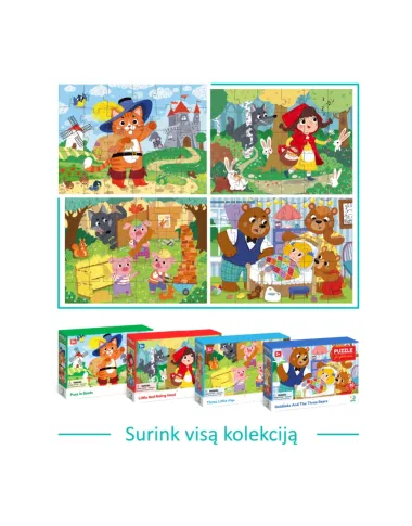 Dodo dėlionė vaikams nuo 3 metų Trys paršiukai - dėžutė