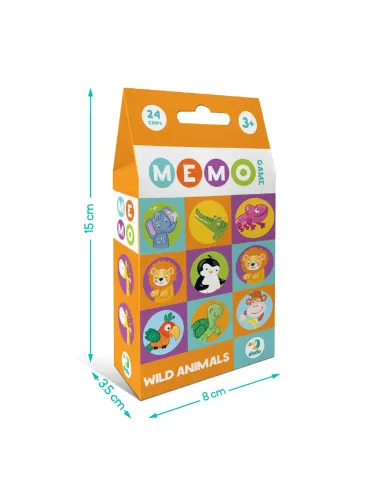 Dodo atminties žaidimas Memo Laukiniai gyvūnai dėžutė