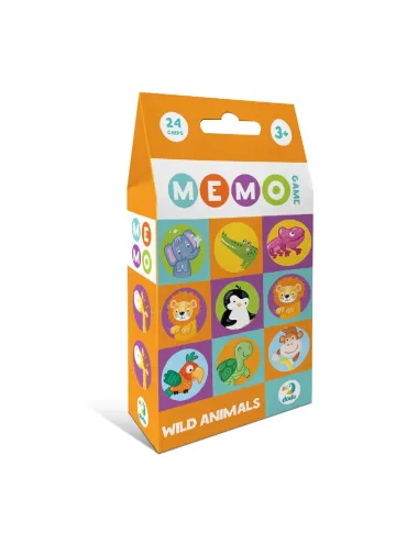 Dodo atminties žaidimas Memo Laukiniai gyvūnai dėžutė