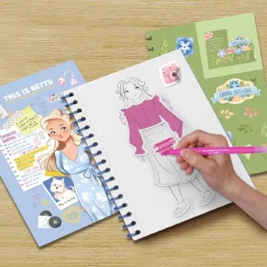 UGIRL Betty bloknotas su užduotimis, lipdukais ir iliustracijomis