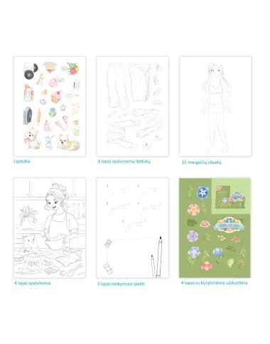 Dodo kūrybos rinkinys mergaitėms su lipdukais ir markeriais