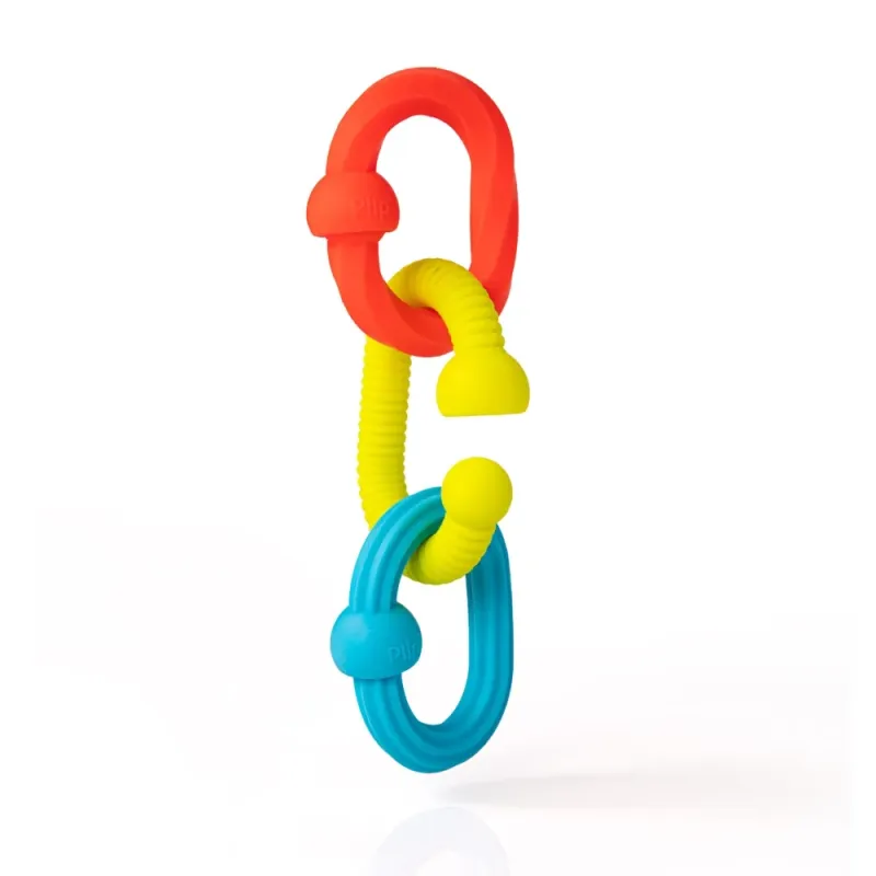 Fat Brain Toys Plip Grips – spalvoti silikoniniai žiedai kūdikiams
