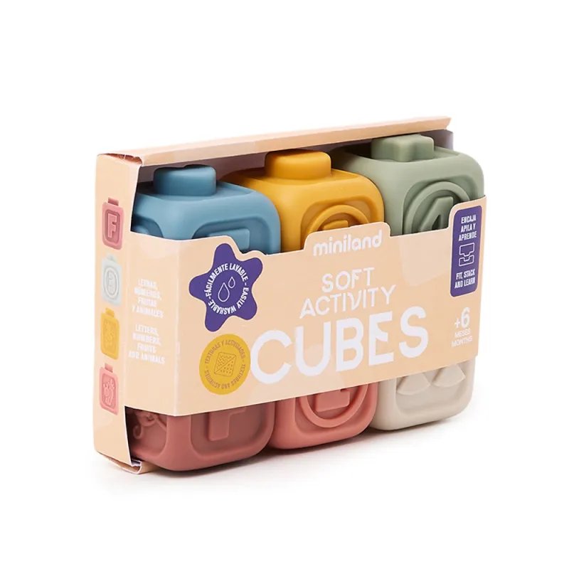 Miniland mīkstie sensorie klucīši (6 gab.)