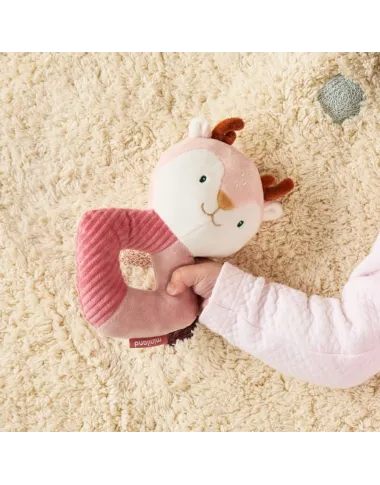 Miniland dovanų rinkinys kūdikiams Elniukė su barškučiu ir migduku dėžutėje