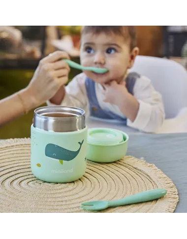 Miniland pārtikas termoss Whale (280 ml)