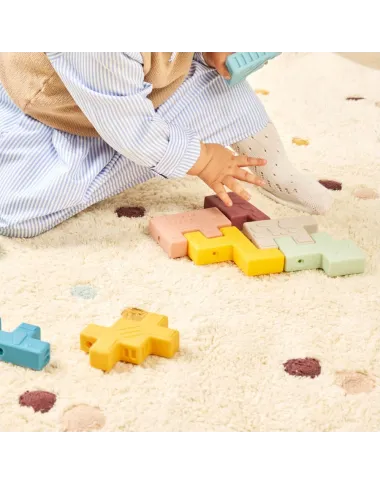 Miniland Soft Animal Blocks minkštos kaladėlės kūdikiams nuo 18 mėn.