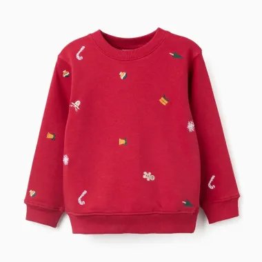 Sarkans Ziemassvētku džemperis bērniem (3/4-13/14)