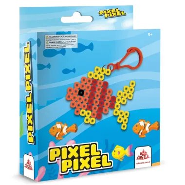 Užlyginamų karoliukų mozaika - raktų pakabukas Žuvytė