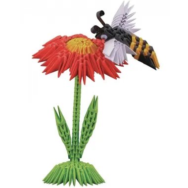 Creagami 3D origami S rinkinys Bitė su gėlyte