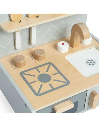 Bigjigs mini koka bērnu virtuvīte Bigjigs mini koka bērnu virtuvīte