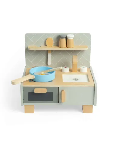 Bigjigs mini medinė virtuvėlė su keptuve ir įrankiais Bigjigs mini medinė virtuvėlė su keptuve ir įrankiais