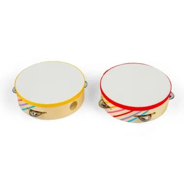 Bigjigs medinis tamburinas – pirmasis muzikinis instrumentas vaikams nuo 1 m.