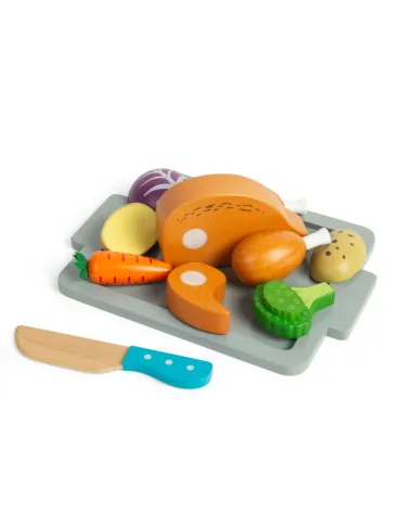 Bigjigs koka griežojamā vista ar dārzeņiem