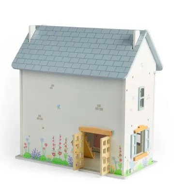 Summer Cottage lėlių namelis su atveriamomis durimis ir langais
