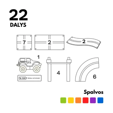 Imanix magnētiskā konstruktoru trase (22 detaļas) | Lapute.lt