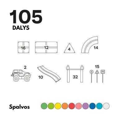 Imanix magnētiskā konstruktoru trase (105 detaļas) | Lapute.lt