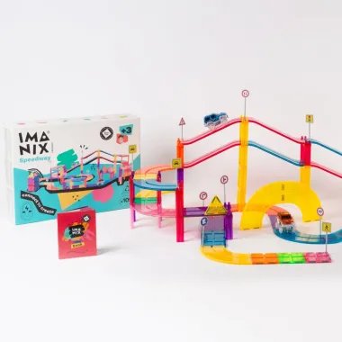 Imanix magnetinio konstruktoriaus trasa (105 el.) vaikams nuo 3 metų