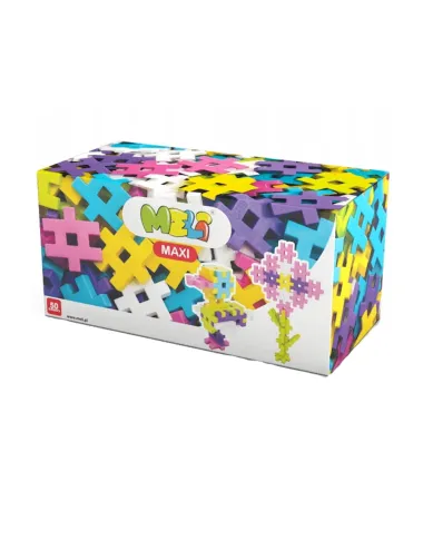 Meli Maxi Pink konstruktorius (50 el.) - Vaflinės kaladėlės vaikams nuo 1 metų