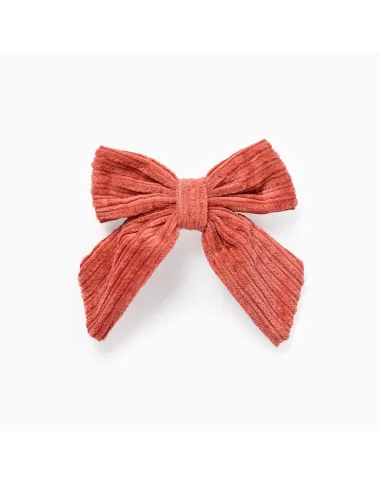 Oranžinis velvetinis plaukų segtukas - vaizdas baltame fone