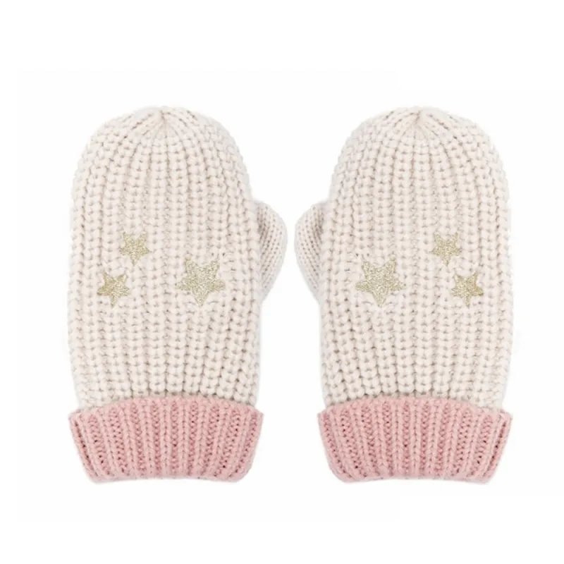 Megztos pirštinės mergaitėms Žvaigždės - Vaikiškos pirštinės