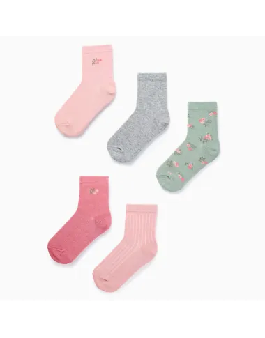 ZIPPY kojinės mergaitei Gėlės, 5 poros (15-37)