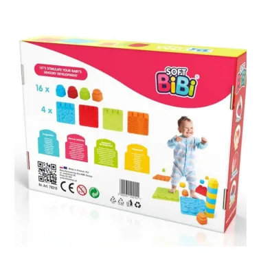 Sensorinis takelis Soft Bibi su kaladėlėmis (20 el) - pakuotės nugarėlė