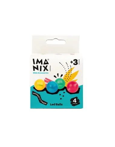 Imanix LED kamuoliukai – keturi šviečiantys kamuoliai Imanix magnetinių kaladėlių trasoms
