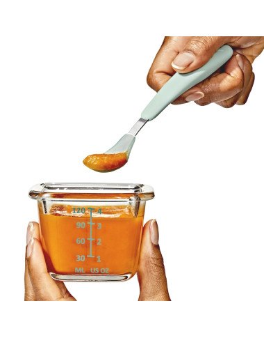 OXO barošanas karote ar kastīti, zaļa