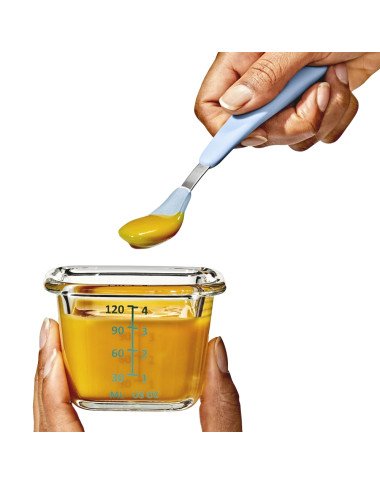 OXO barošanas karote ar kastīti, zila