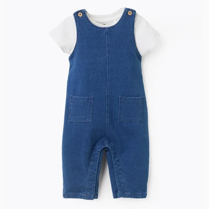 ZIPPY kūdikio komplektas berniukui – bodis ir mėlynas šliaužtinukas