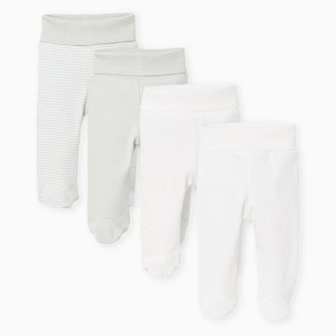 4 kelnyčių kūdikiams rinkinys – su pėdutėmis