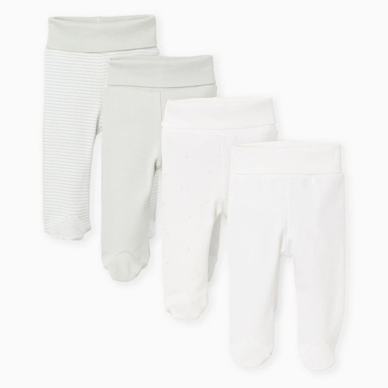 4 kelnyčių kūdikiams rinkinys – su pėdutėmis