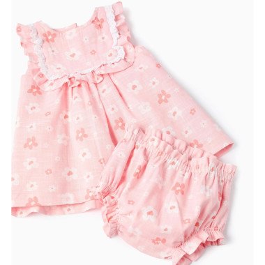 Kūdikio suknelės ir kelnaičių komplektas mergaitei