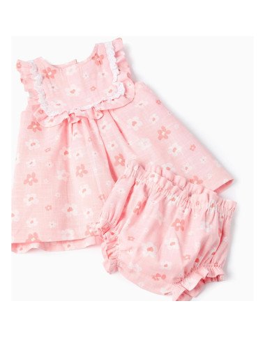 Rozā kleita ar ziedu rakstu (0/1–9/12 mēn.) Rozā kleita ar ziedu rakstu (0/1–9/12 mēn.)