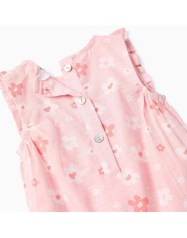 ZIPPY medvilninis kombinezonas mergaitei su gėlių raštu