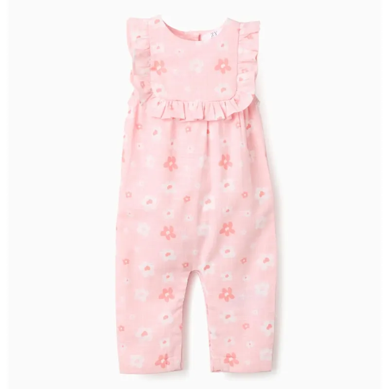 ZIPPY medvilninis kombinezonas mergaitei su gėlių raštu