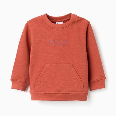 ZIPPY oranžinis medvilninis džemperis berniukui su spauda