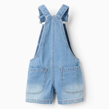 Šviesiai mėlynas džinsinis kombinezonas berniukams su petnešomis