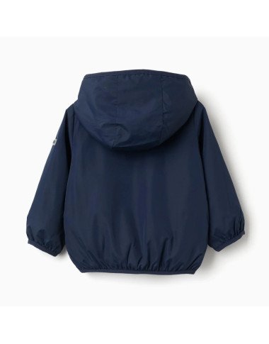 Tamsiai mėlyna striukė berniukui su gobtuvu