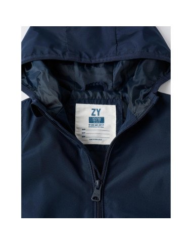 Tamsiai mėlyna striukė berniukui su gobtuvu