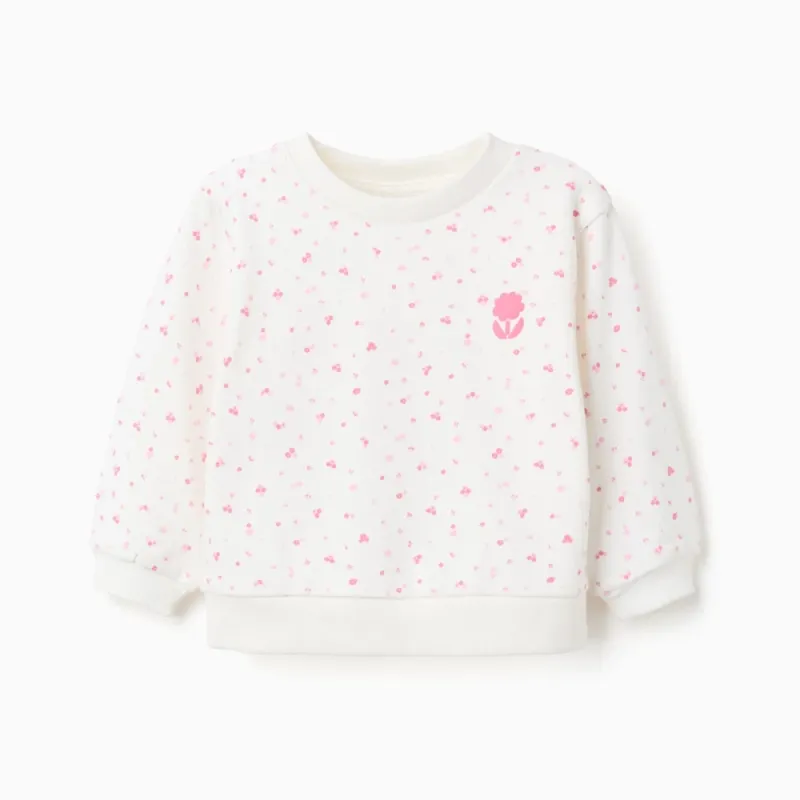 Kokvilnas džemperis meitenītei Ziedi (6/9–24/36 mēn.)