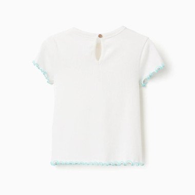 Balts krekliņš ar ziliem volāniem (6/9–24/36 mēn.)| Lapute.lt