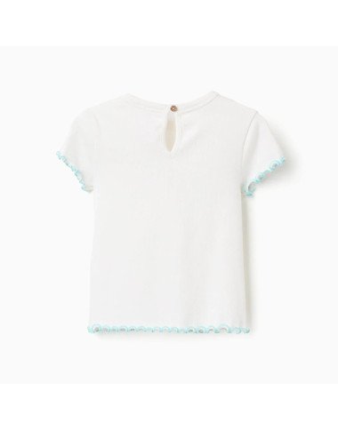 Balts krekliņš ar ziliem volāniem (6/9–24/36 mēn.) Balts krekliņš ar ziliem volāniem (6/9–24/36 mēn.)